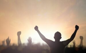 Addiction Recovery Success - arms in the air happiness