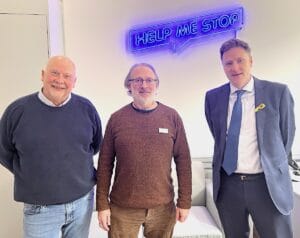 Tim Smith, CEO Help Me Stop, Chris Cordell Director of Operations Help Me Stop, Steve Brine MP